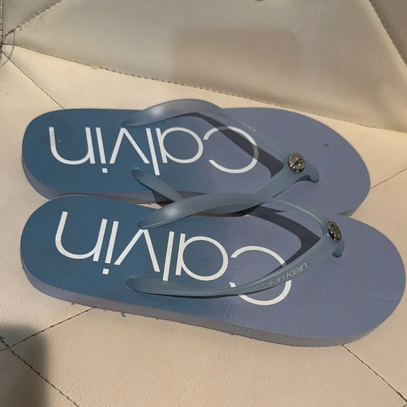Calvin Klein Blue Sandals Modern Thong Style - Picture 3 of 5